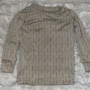 Brave Little Ones Bamboo Tan Long Sleeve Top with Dots